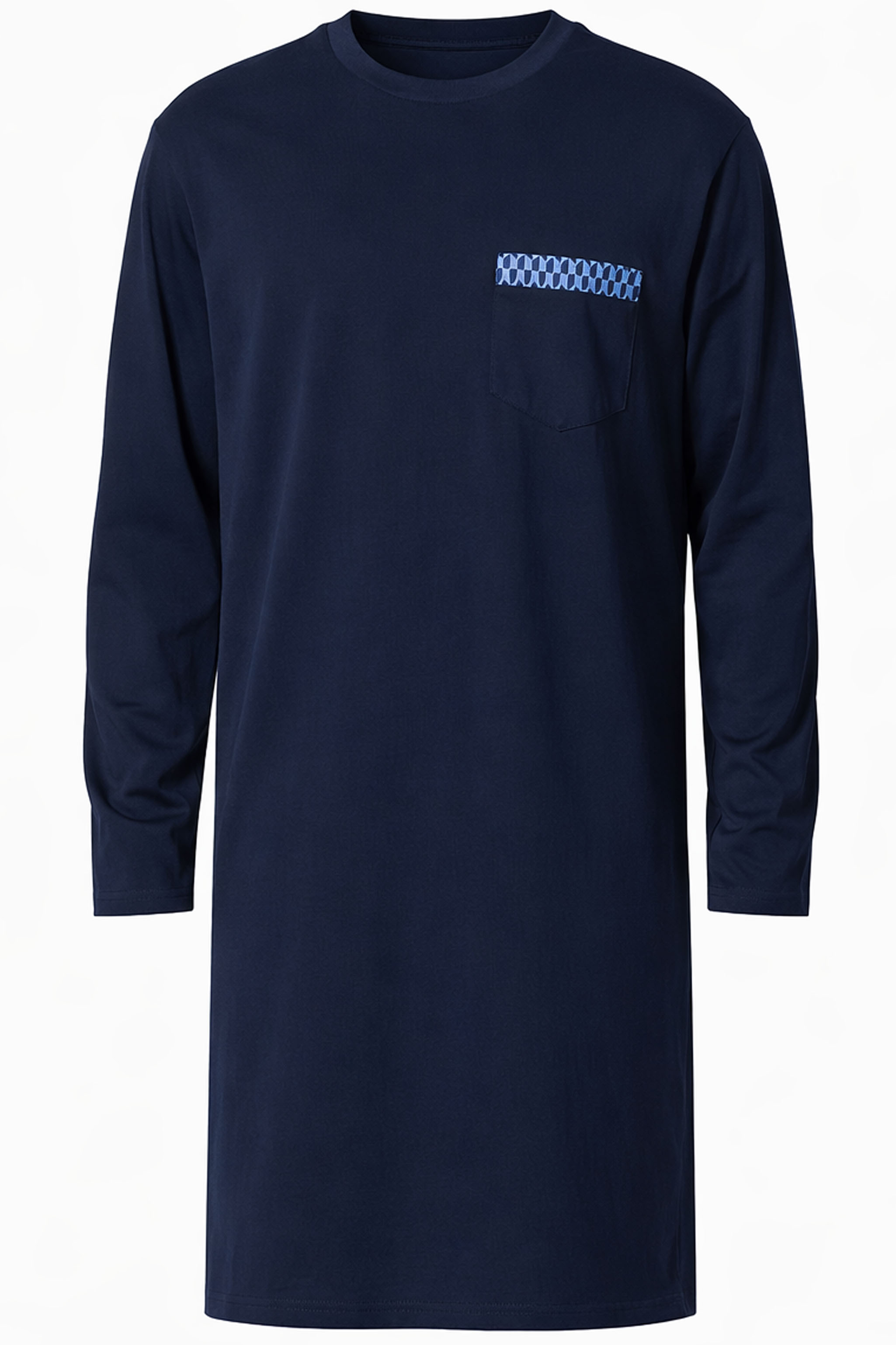 Schiesser nachthemd donkerblauw met borstzakje